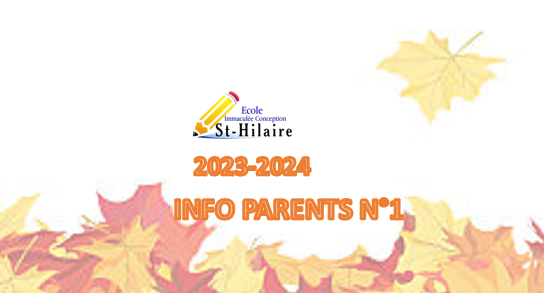Info parents n°1 2023/2024