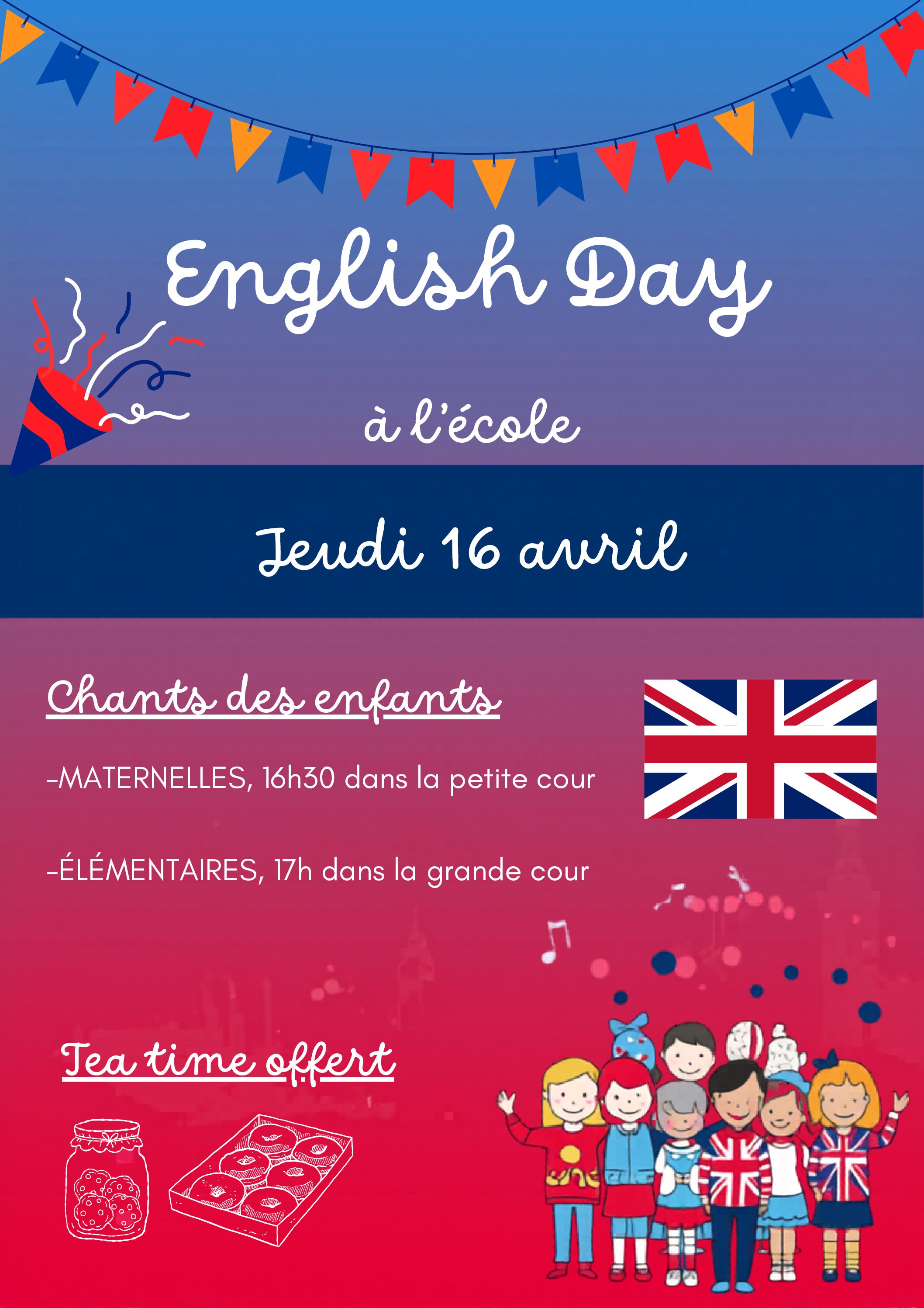 Journée anglaise jeudi 16 avril !